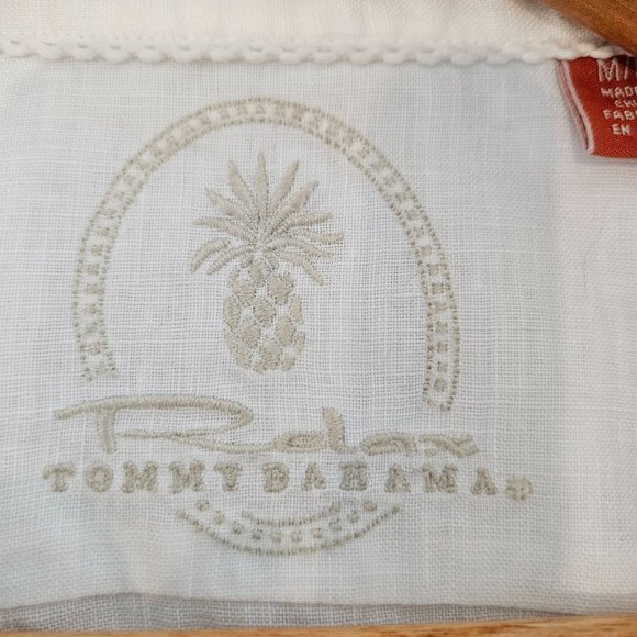 Tommy Bahama Relax White Linen Button Down Long Sleeve Shirt, Size Medium - Picture 4 of 9